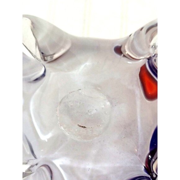 Mid Century Studio Art Glass Murano Purple Pink Confetti Flower Petal Vase - Picture 14 of 14